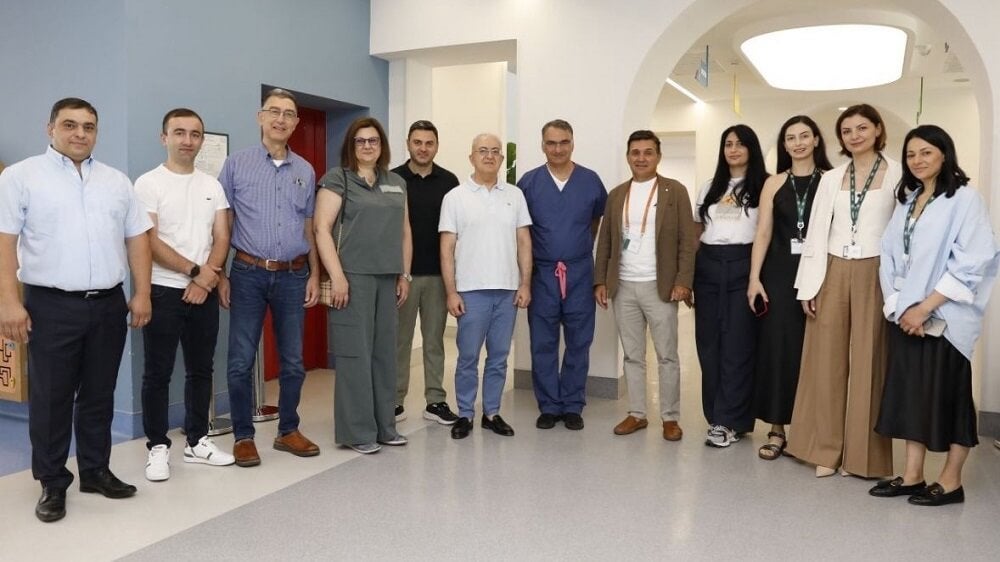 Dr. Badalian posing for a group photo with colleagues from Armenia.