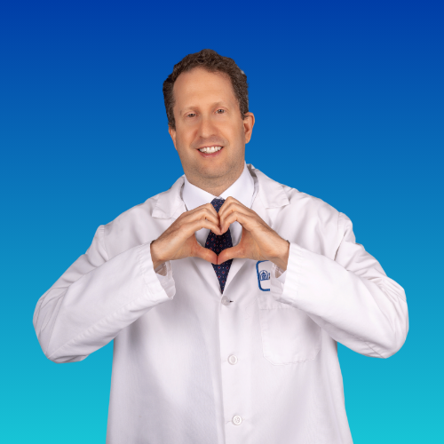 Doctor making heart hands