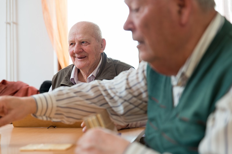 Residents playing cards