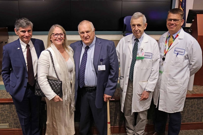 Dr. Svahn with his daughter, son, and other Bassett doctors