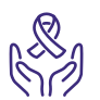 hands holder cancer ribbon icon