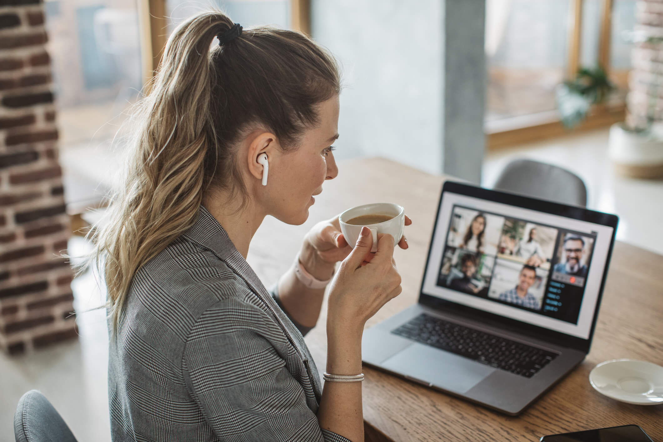 Woman attending a Cancer Support Group Zoom Meeting