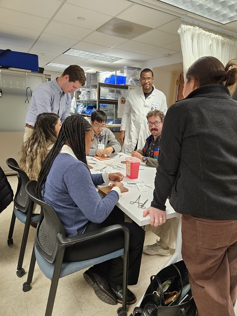 Transitional year residents practicing in the suture lab - 2