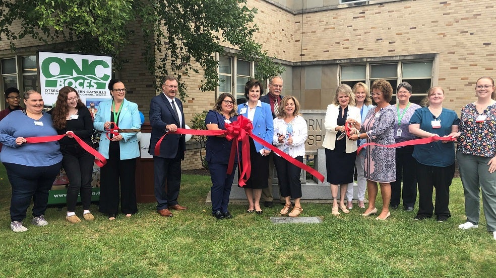 Ribbon-cutting to celebrate the first class of LPN nursing students