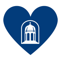 Blue heart icon with the white Bassett cupola inside it